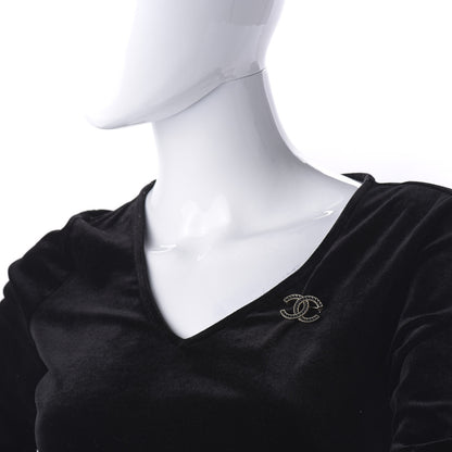 Chanel Bead CC Brooch Black Light Gold 2 of 4