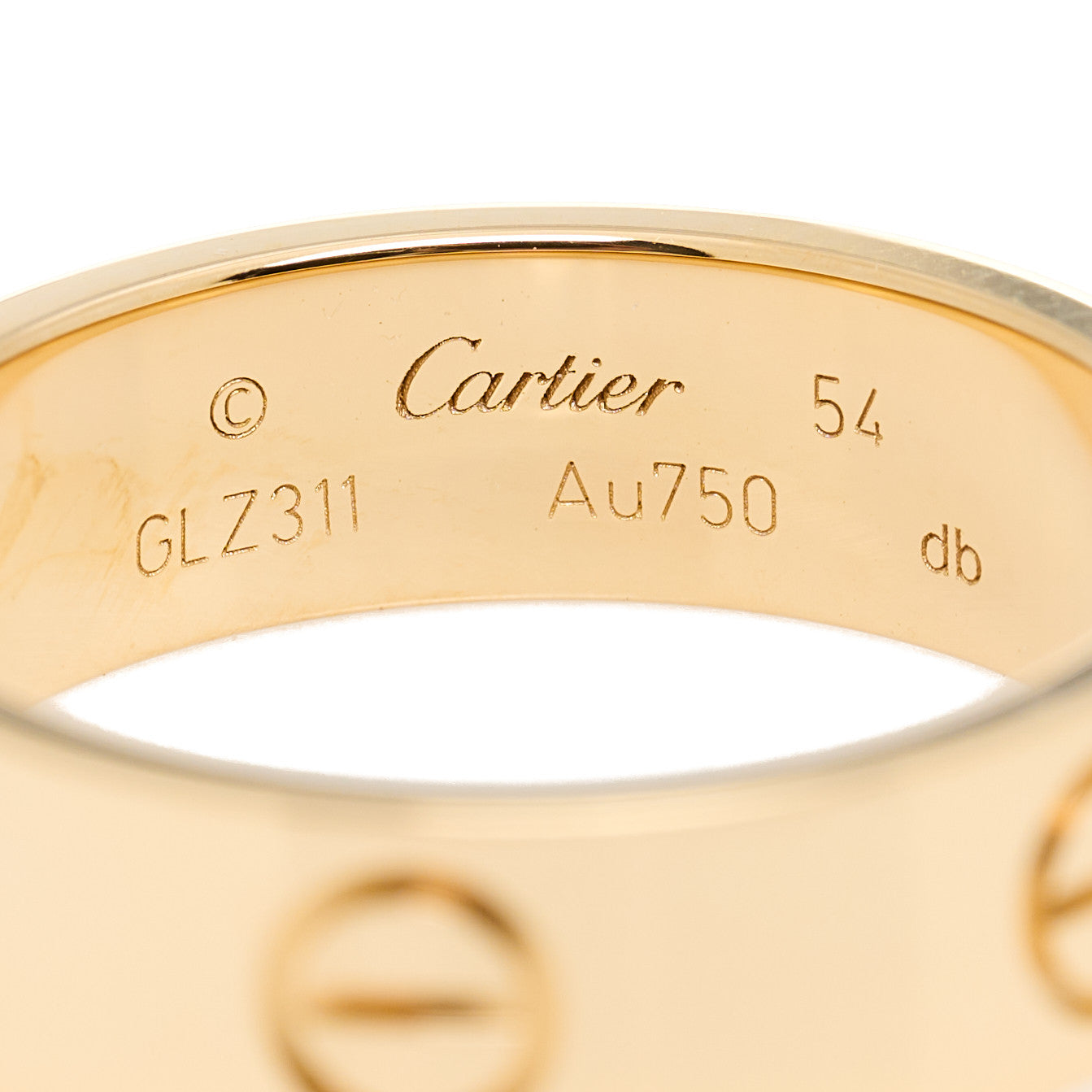 18K Yellow Gold 5.5mm LOVE Ring 54 6.75