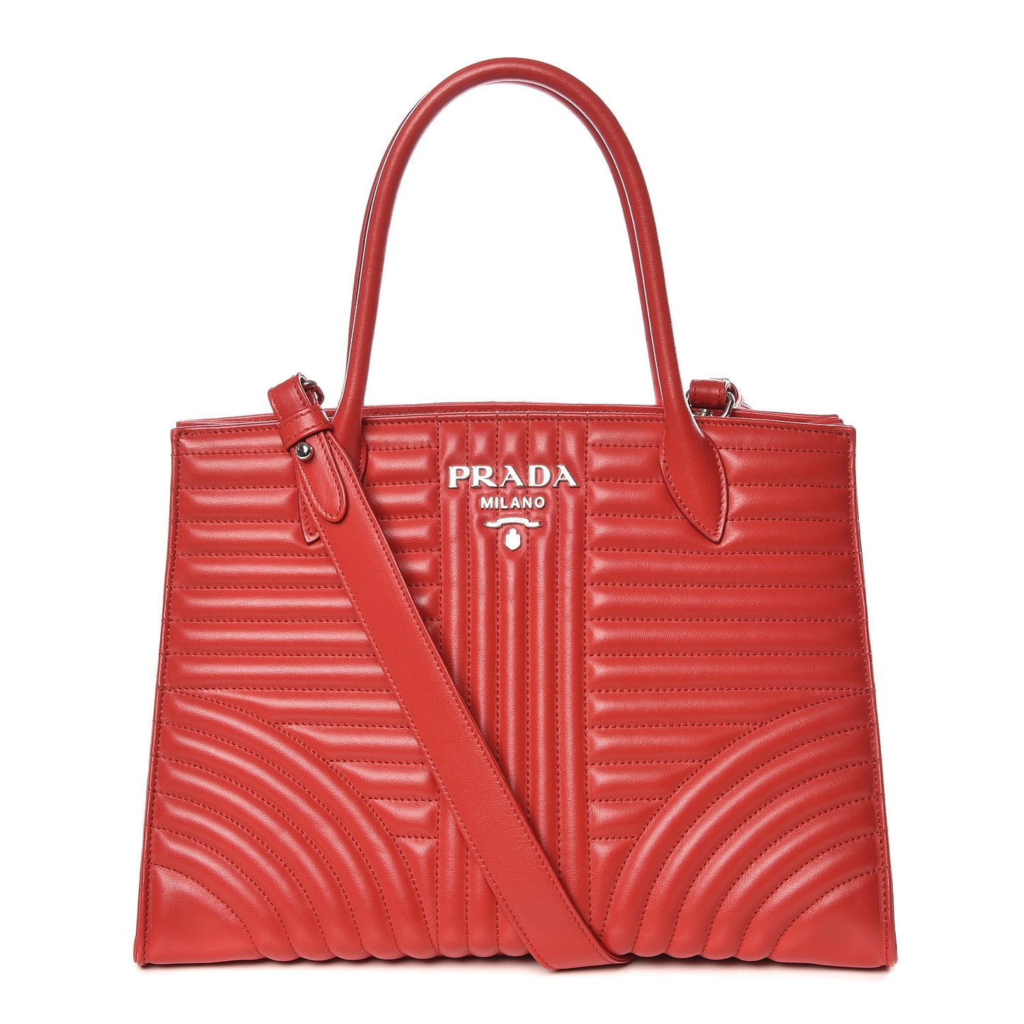 Soft Calfskin Impunture Diagramme Tote Rosso