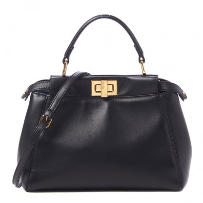 Fendi Nappa Mini Peekaboo Iconic Satchel Black 1 of 10