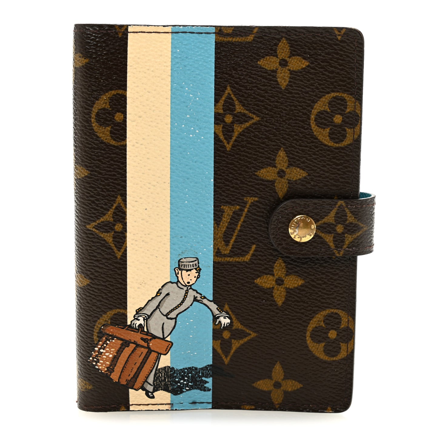 Monogram Groom Small Ring Agenda Cover Blue