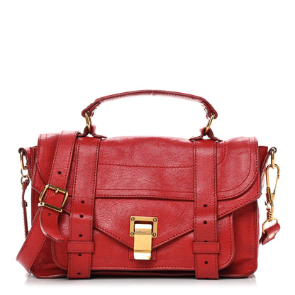 Proenza Schouler Lambskin Medium PS1 Satchel Red 1 of 14