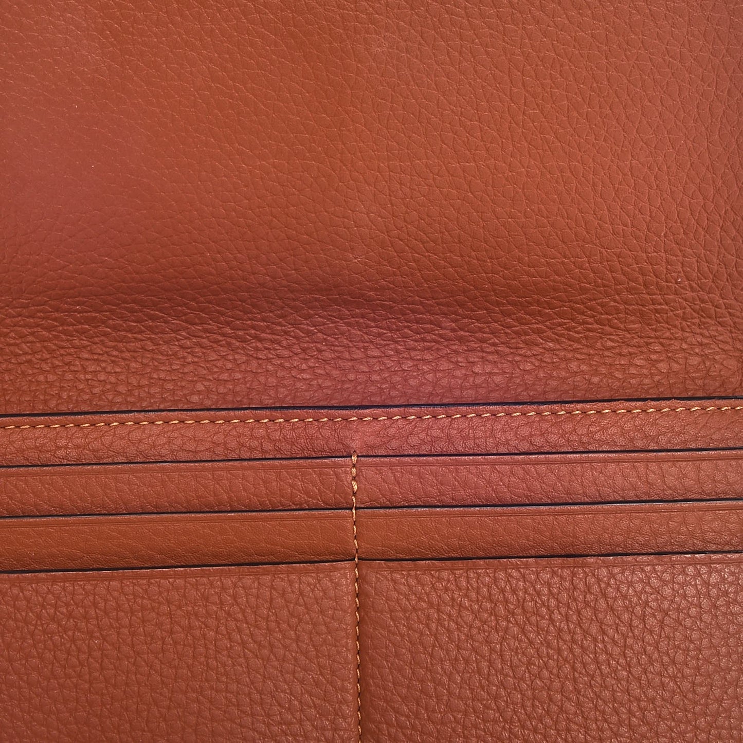 Calfskin Alphabet Long Wallet Brown