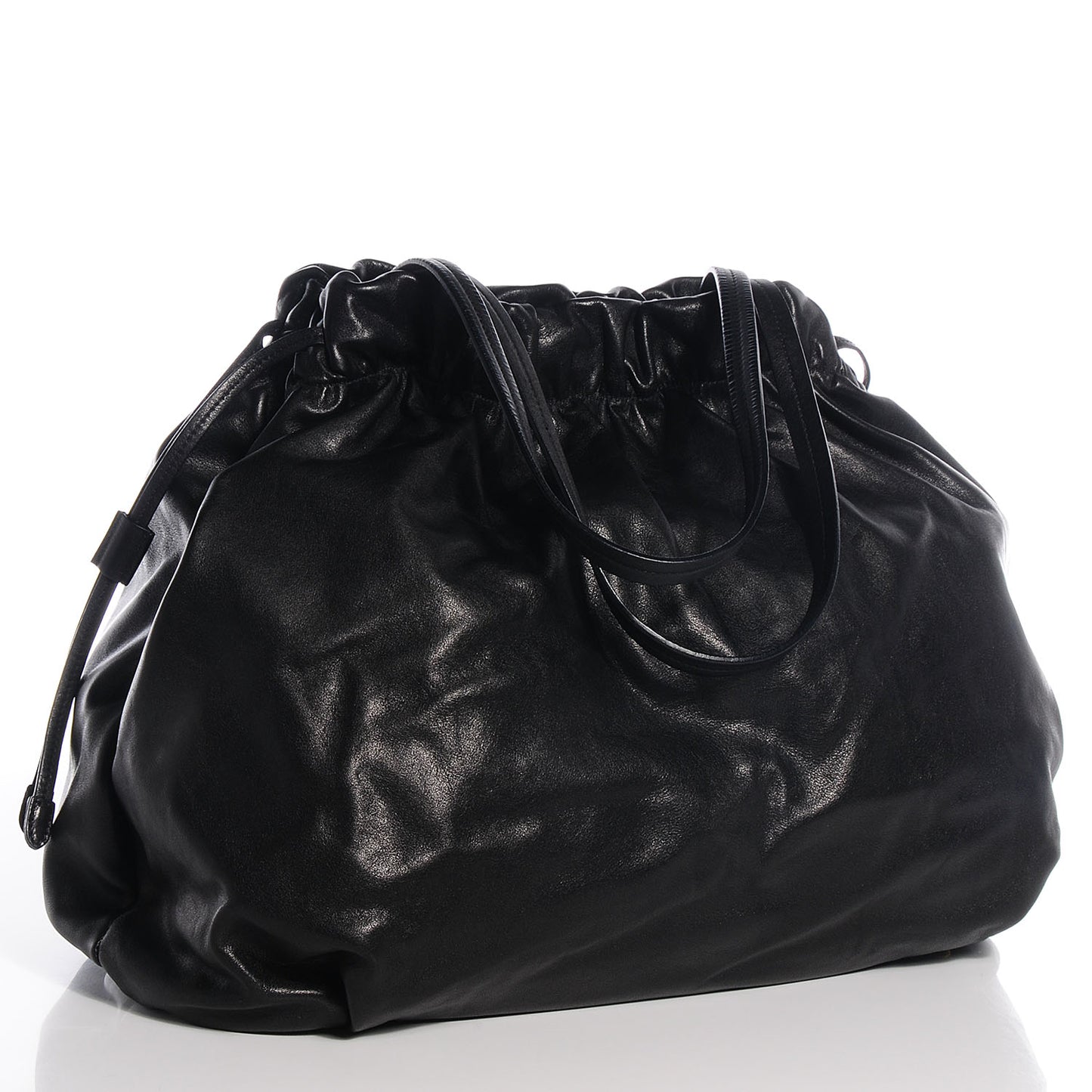 Nappa Drawstring Tote Black