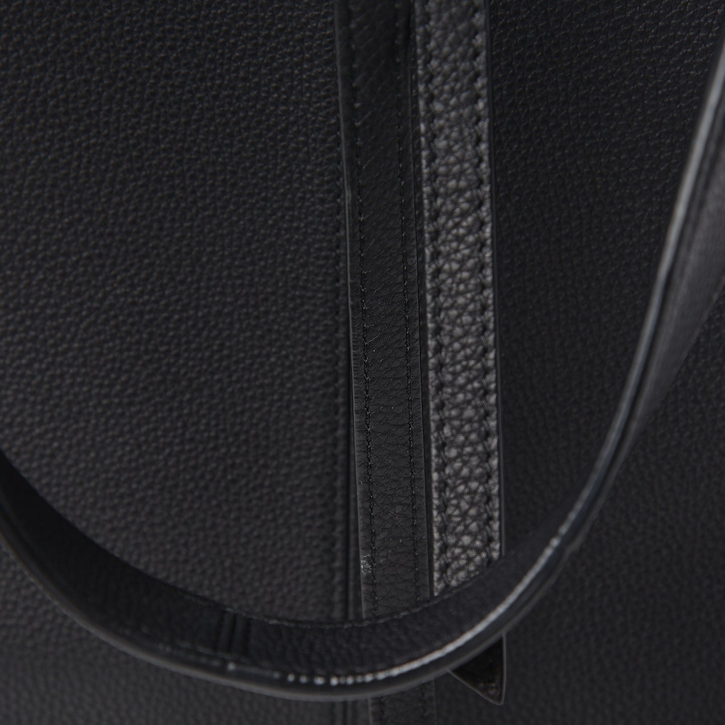 Baby Grained Calfskin Medium Tri-Fold Bag Black