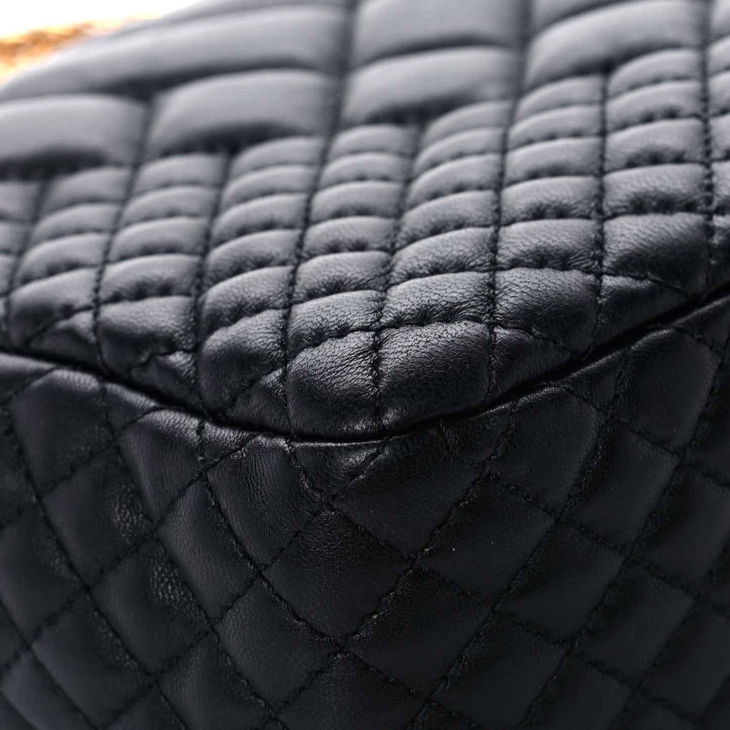 Nappa Quilted Icon Shoulder Bag Black
