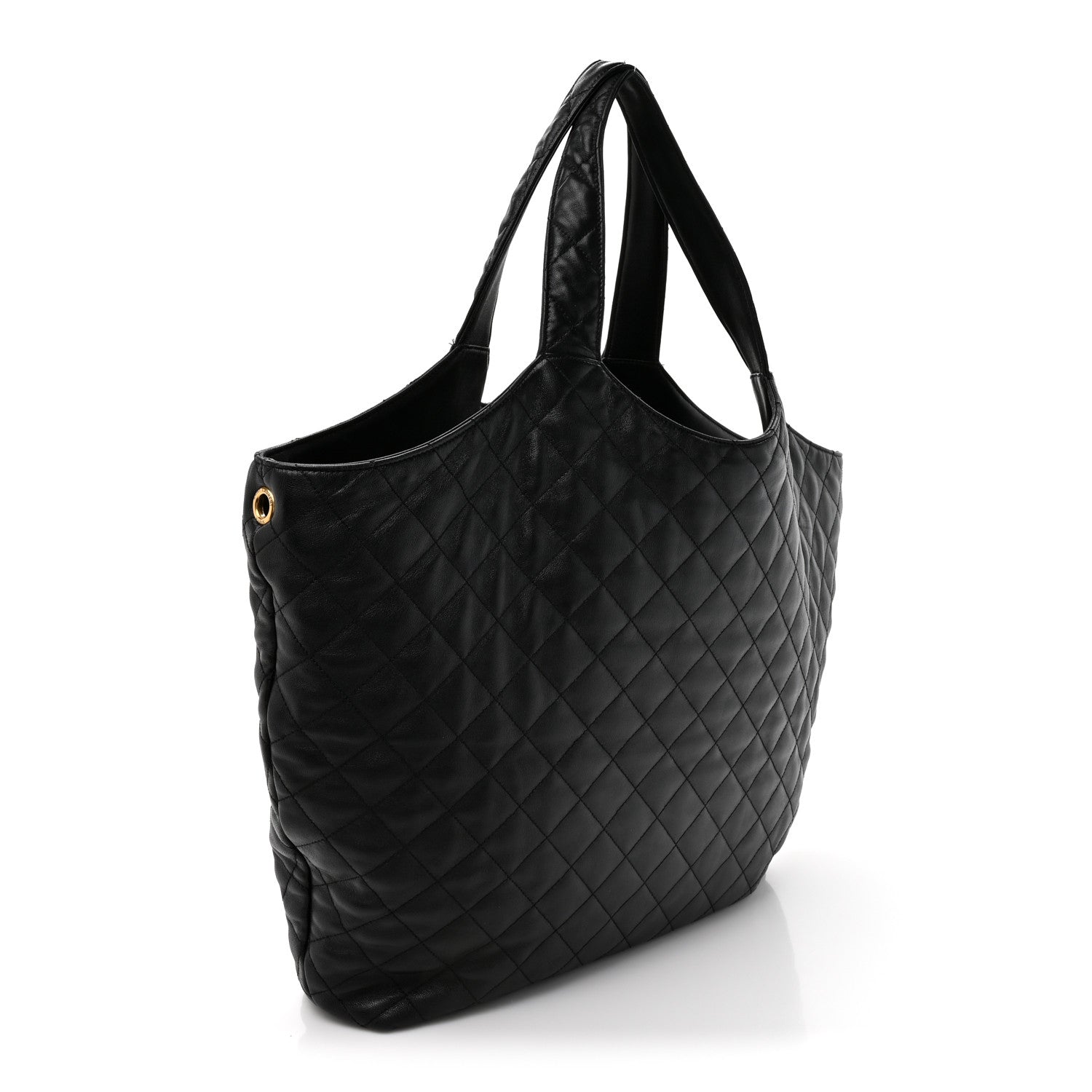 Saint Laurent Lambskin Quilted Maxi Icare Shopping Tote Black 4 of 14
