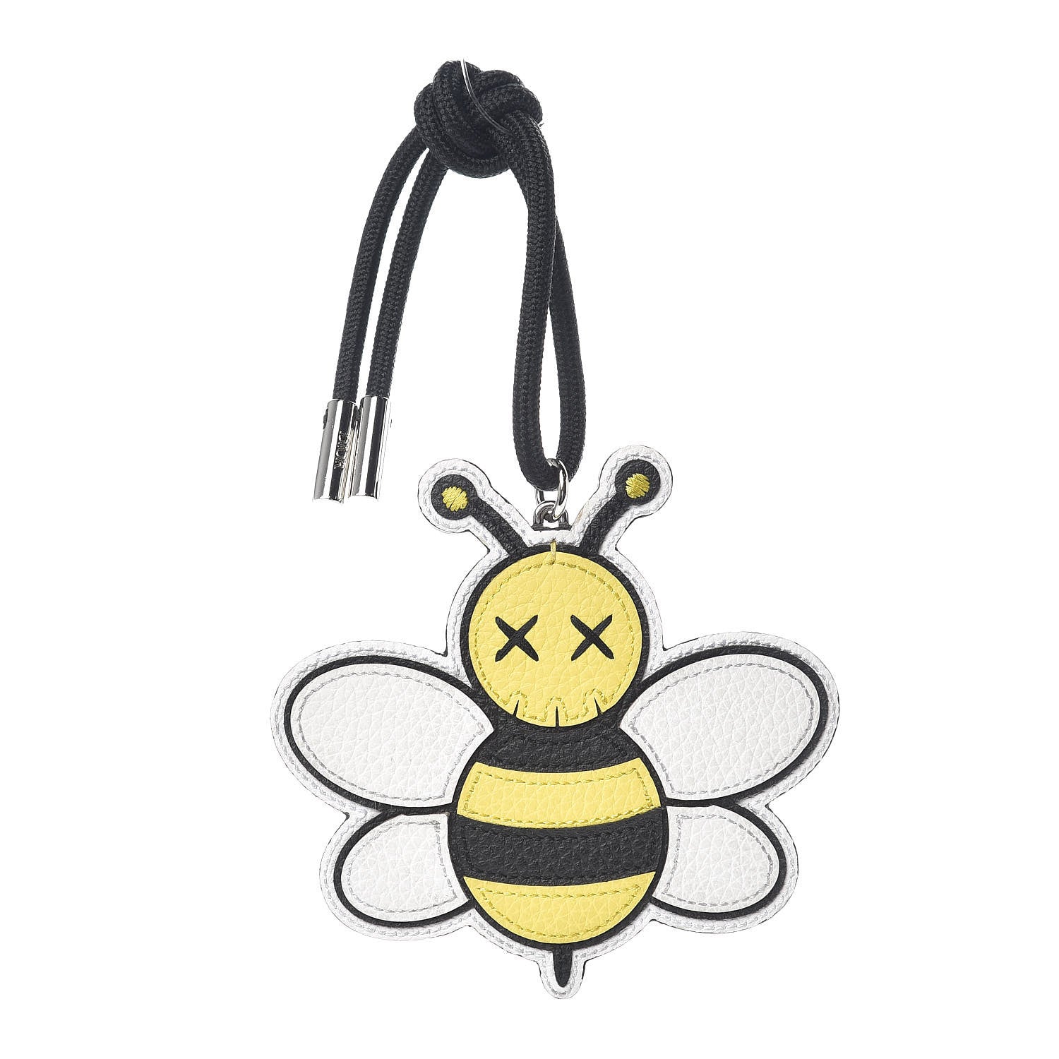 Christian Dior x KAWS Grained Calfskin Bee Charm Key Ring Yellow 1 of 4