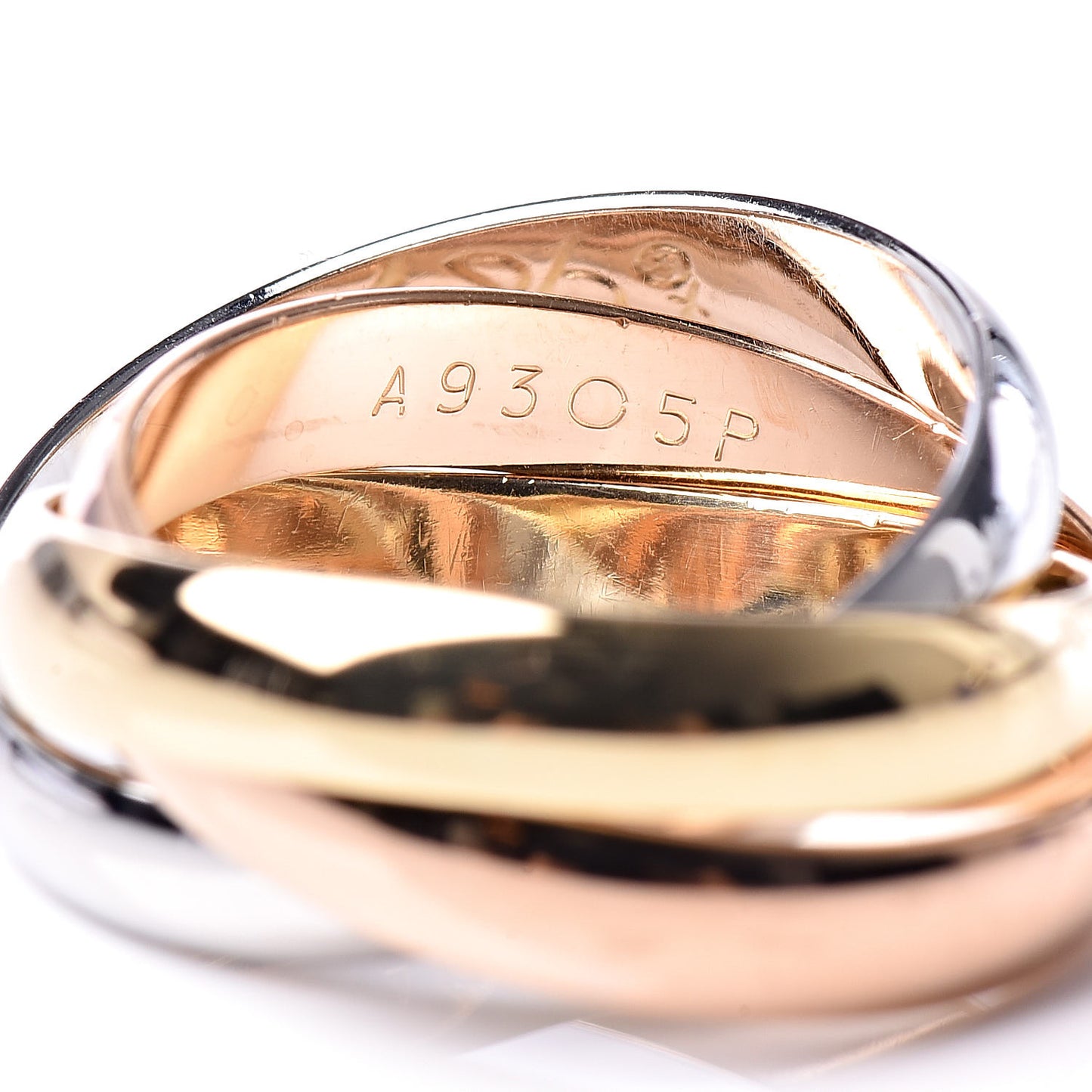 18K Pink Yellow White Gold Classic Les Must De Trinity Ring 49 4.75