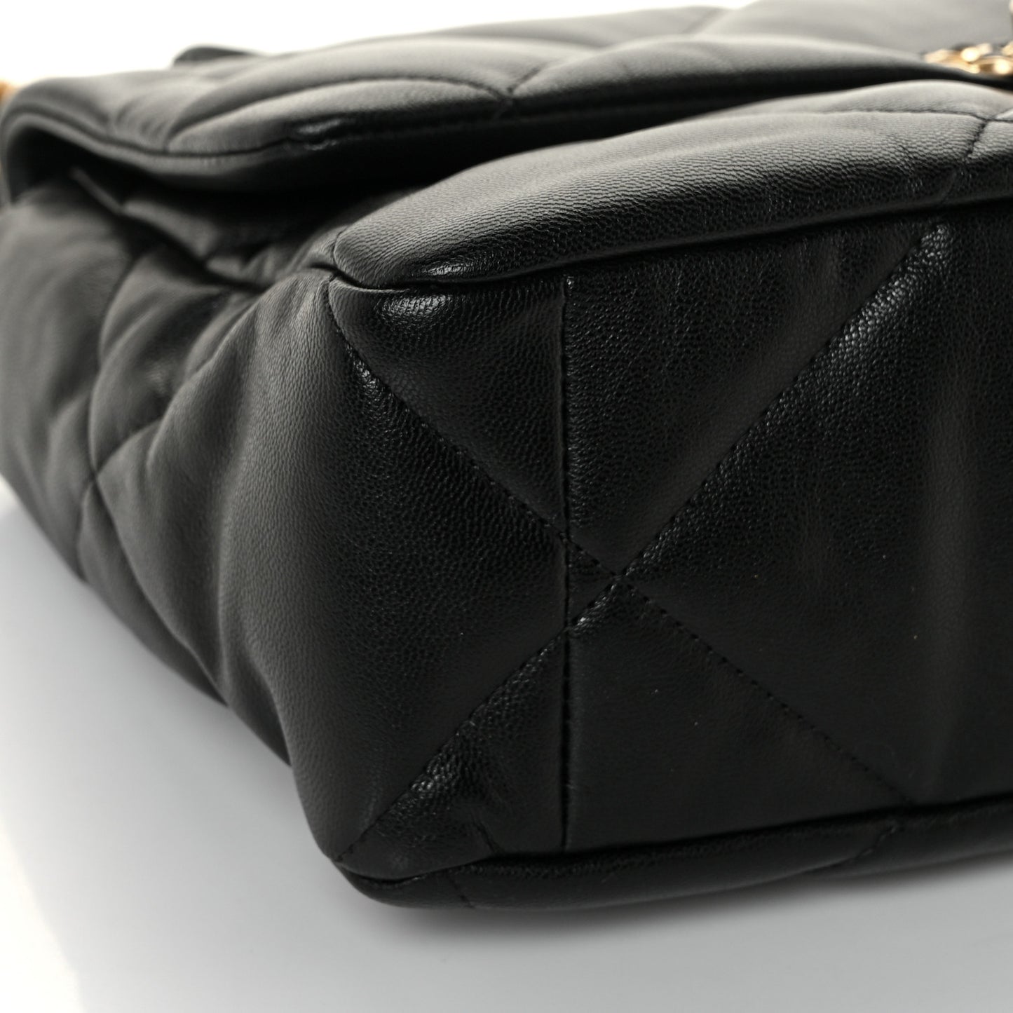 Goatskin Quilted Large Chanel 19 Flap Black