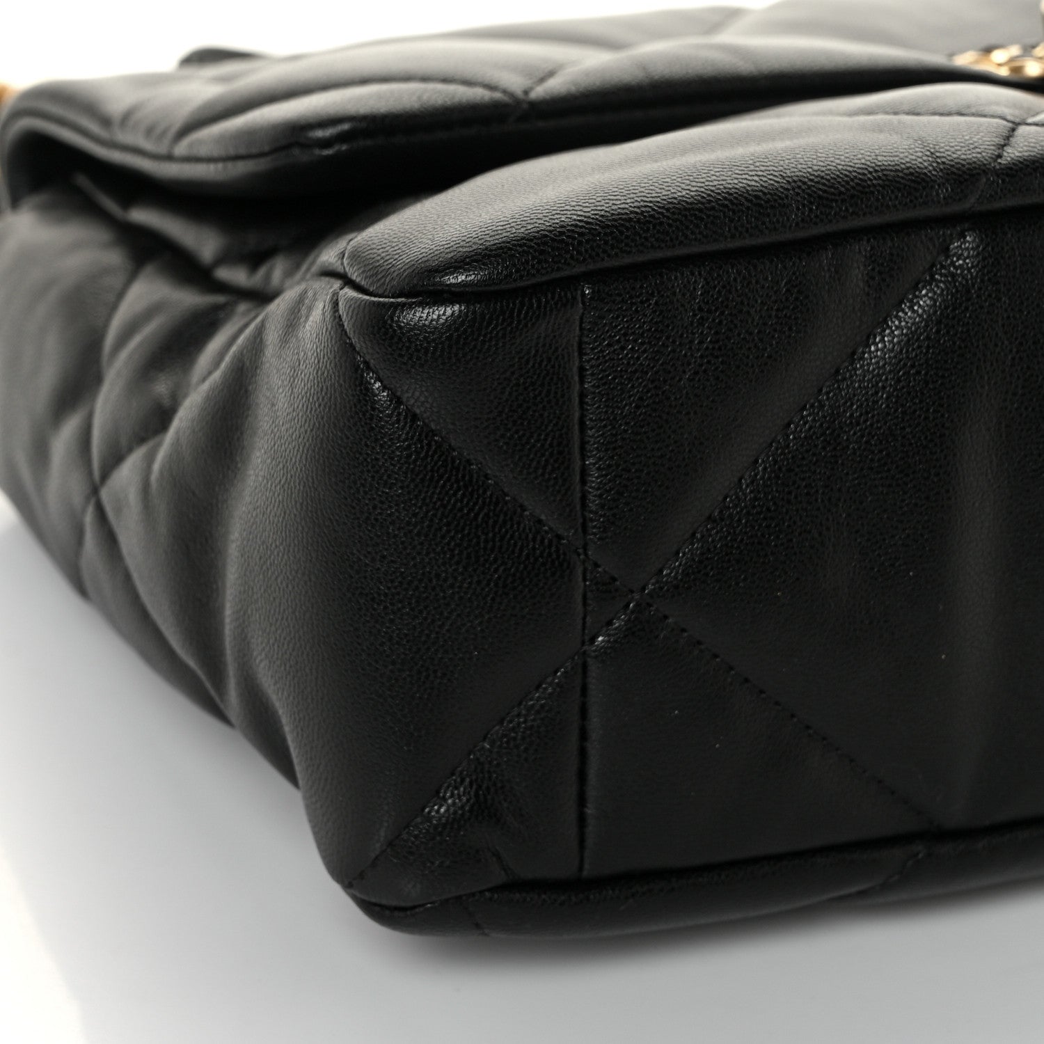 Chanel Goatskin Quilted Large Chanel 19 Flap Black 8 of 13