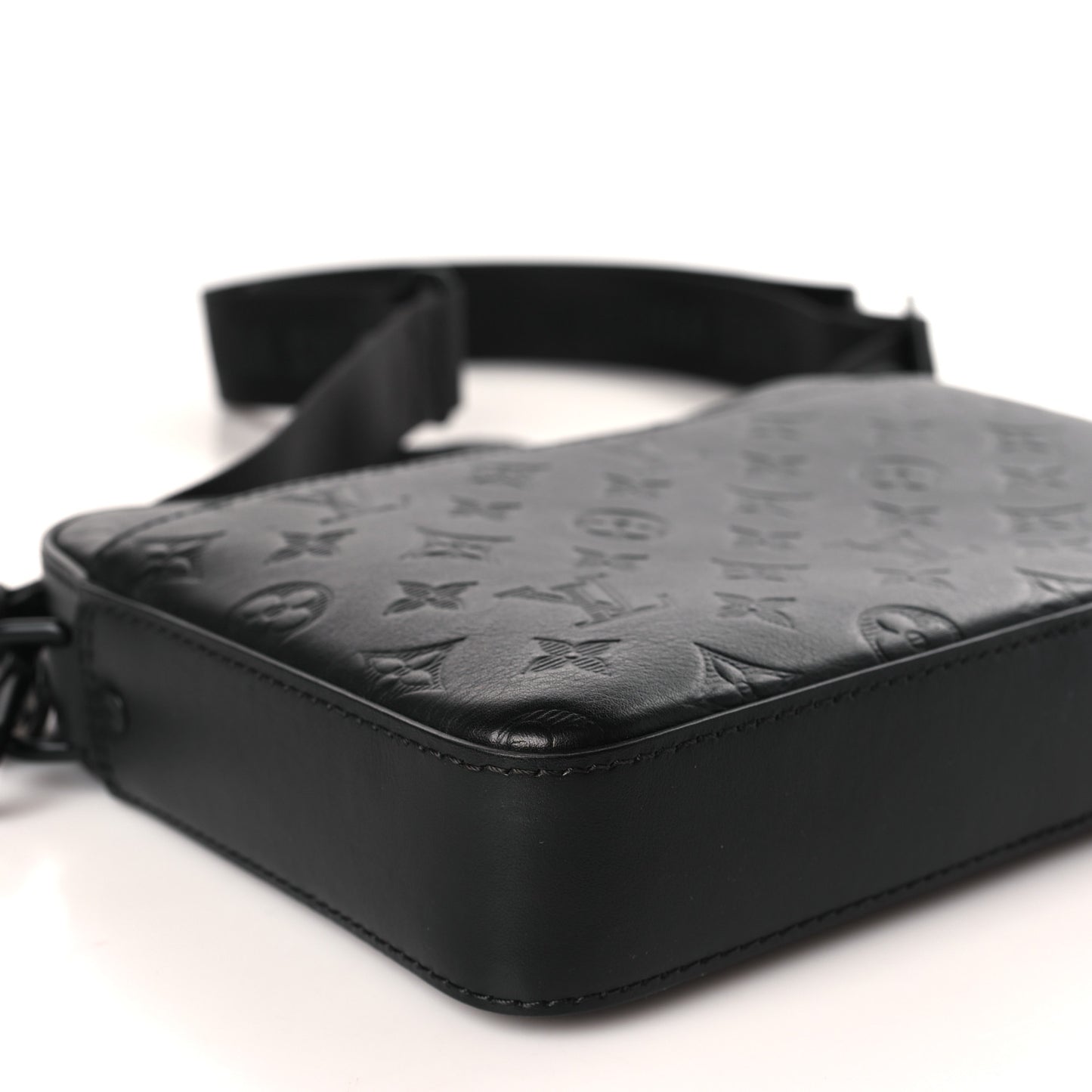 Calfskin Monogram Shadow Duo Messenger Black