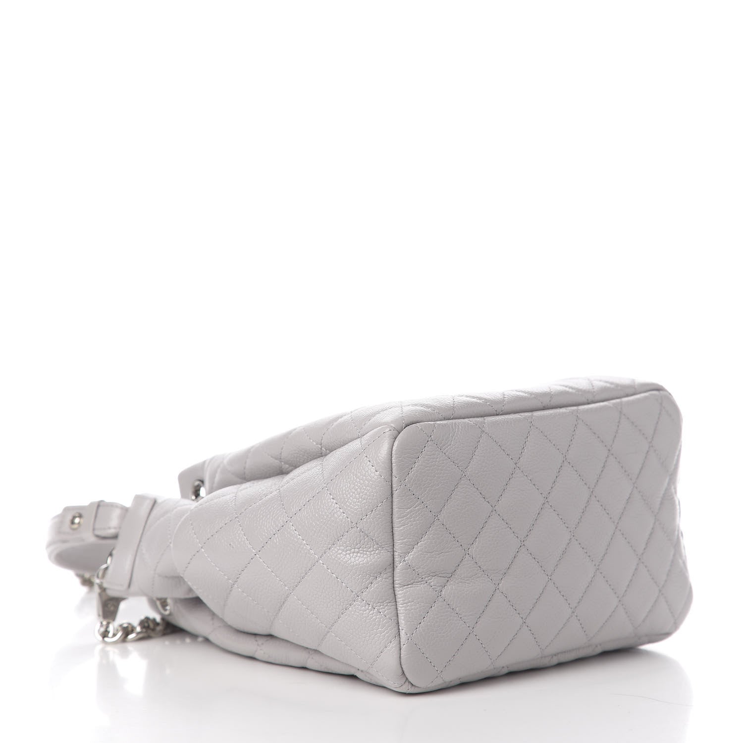 Chanel Caviar Quilted Small Chain Bucket Bag Light Gray 3 of 9