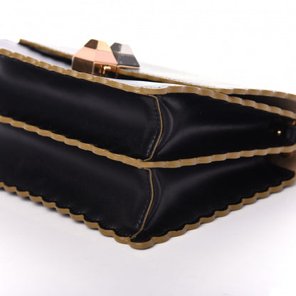 Fendi Vitello Liberty Scalloped Studded Small Kan I Shoulder Bag Black 9 of 9