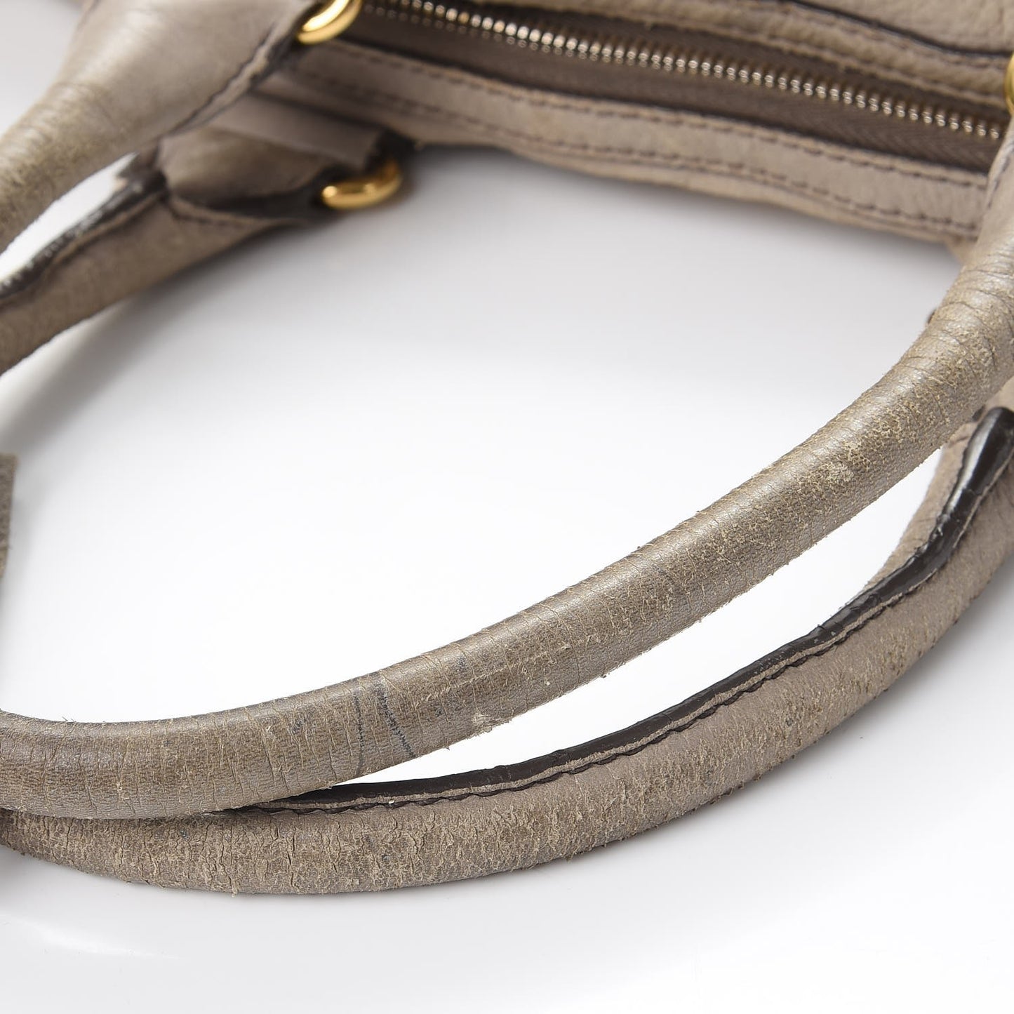 Cervo Deerskin East West Top Handle Bag Pomice