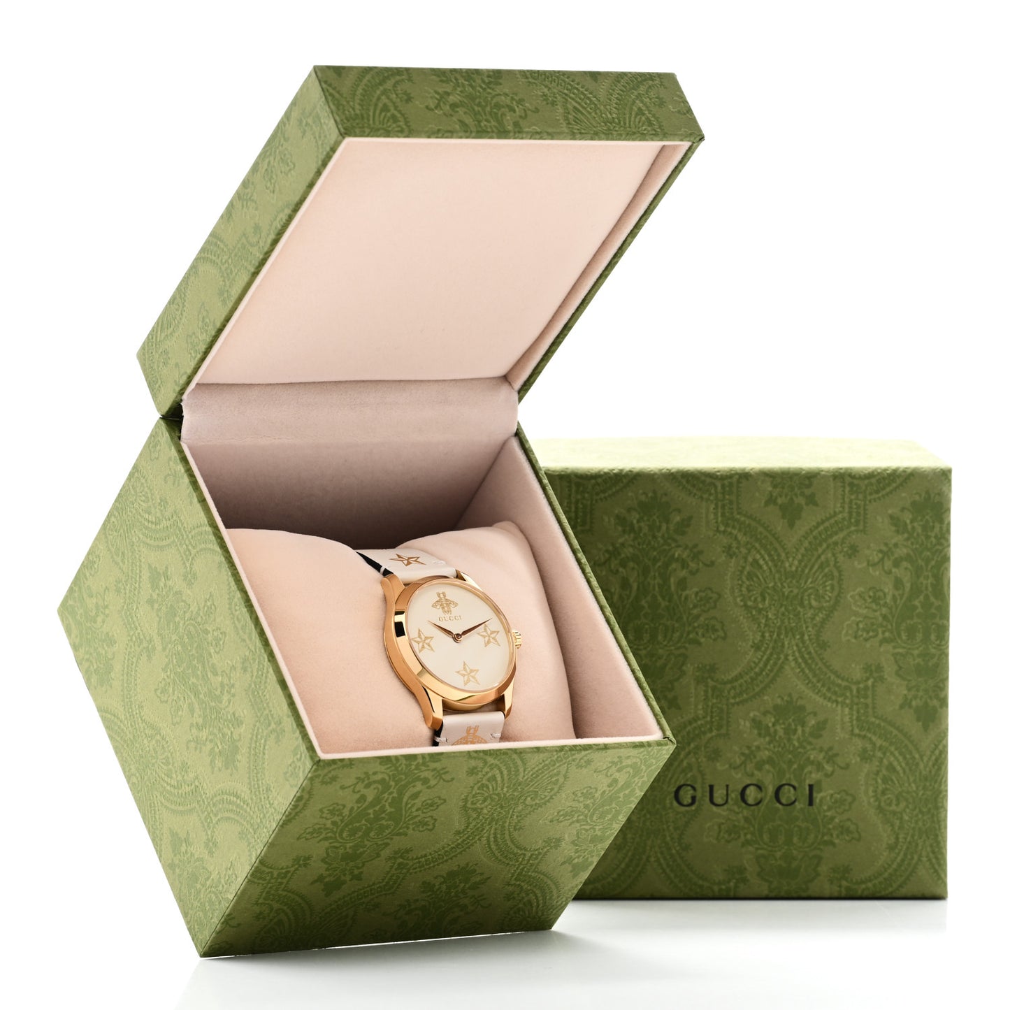 Stainless Steel Calfskin 38mm G-Timeless Bee Star Quartz Watch White