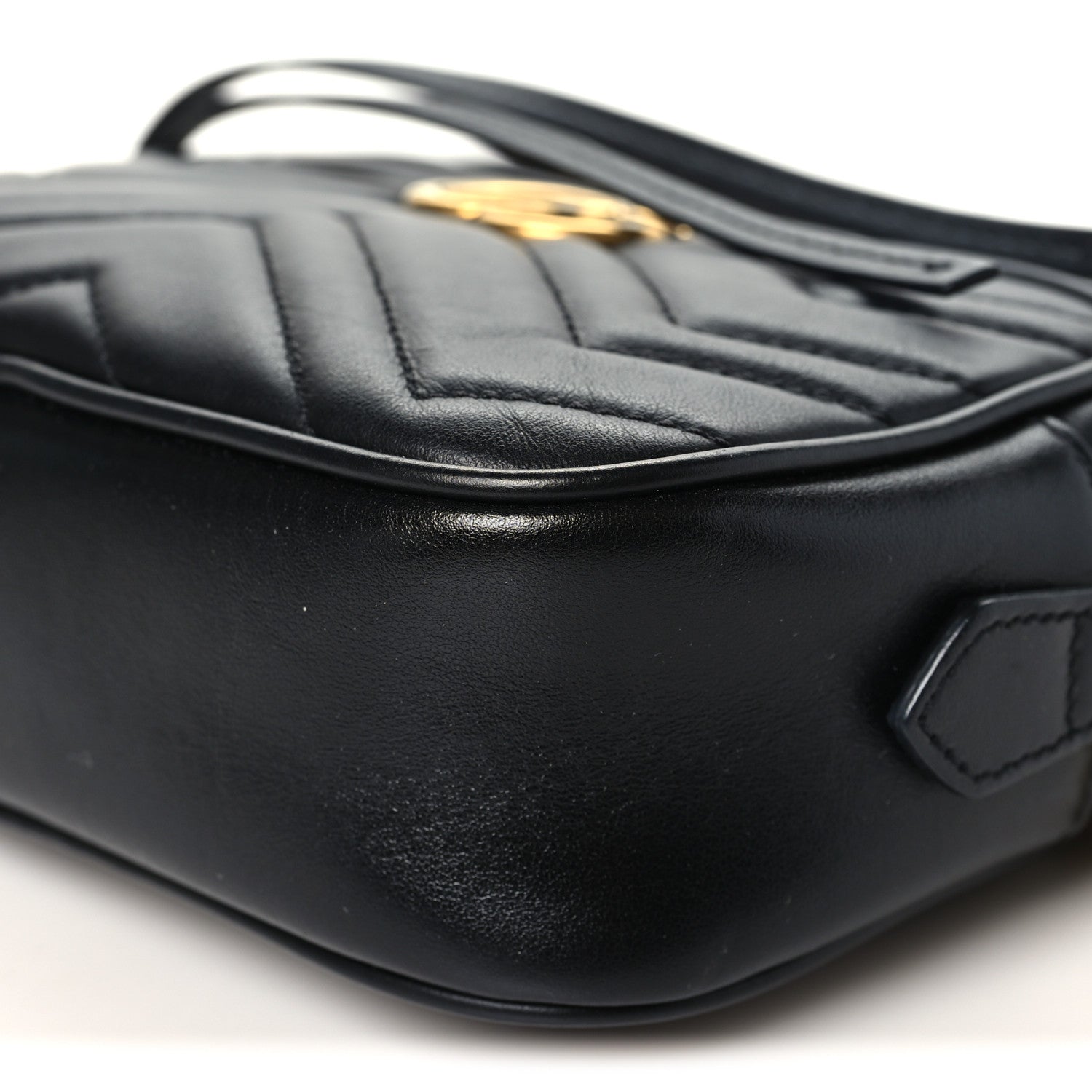Gucci Calfskin Matelasse Mini GG Marmont Chain Shoulder Bag Black 10 of 10