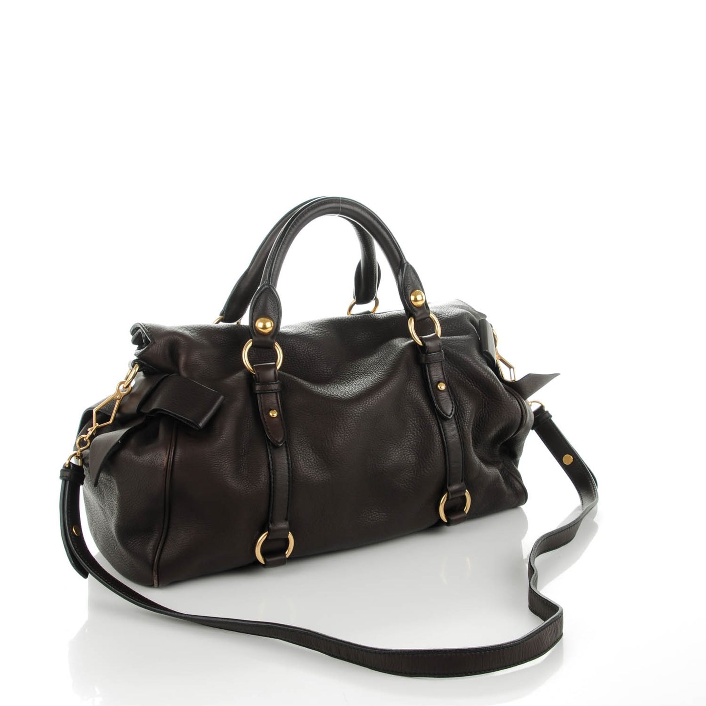 Vitello Medium Bow Bag Brown