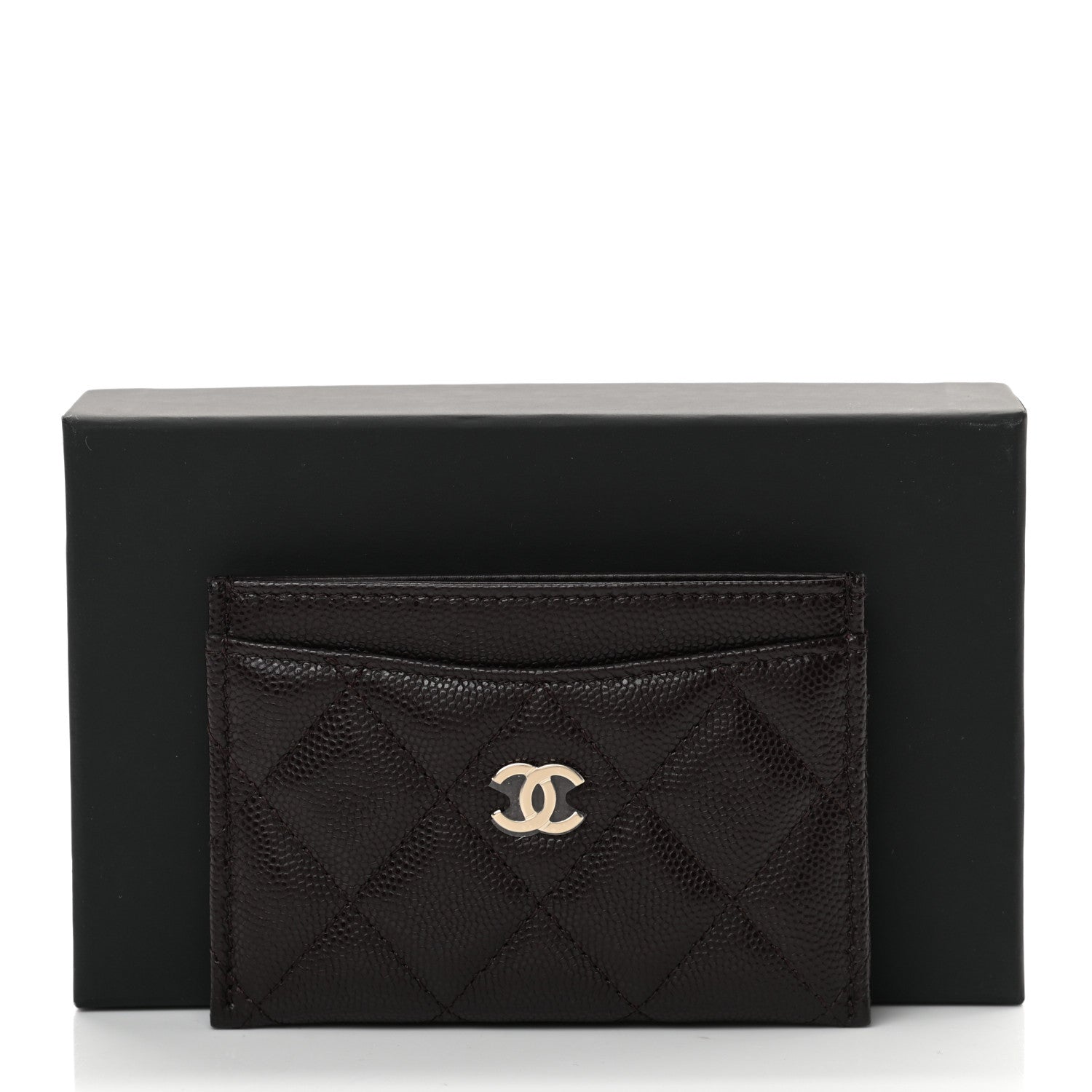 Chanel Caviar Quilted Card Holder Dark Brown 9 of 9