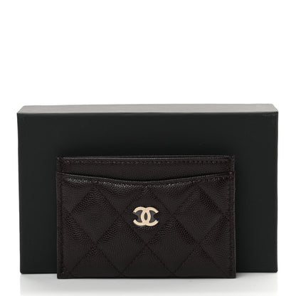 Chanel Caviar Quilted Card Holder Dark Brown 9 of 9