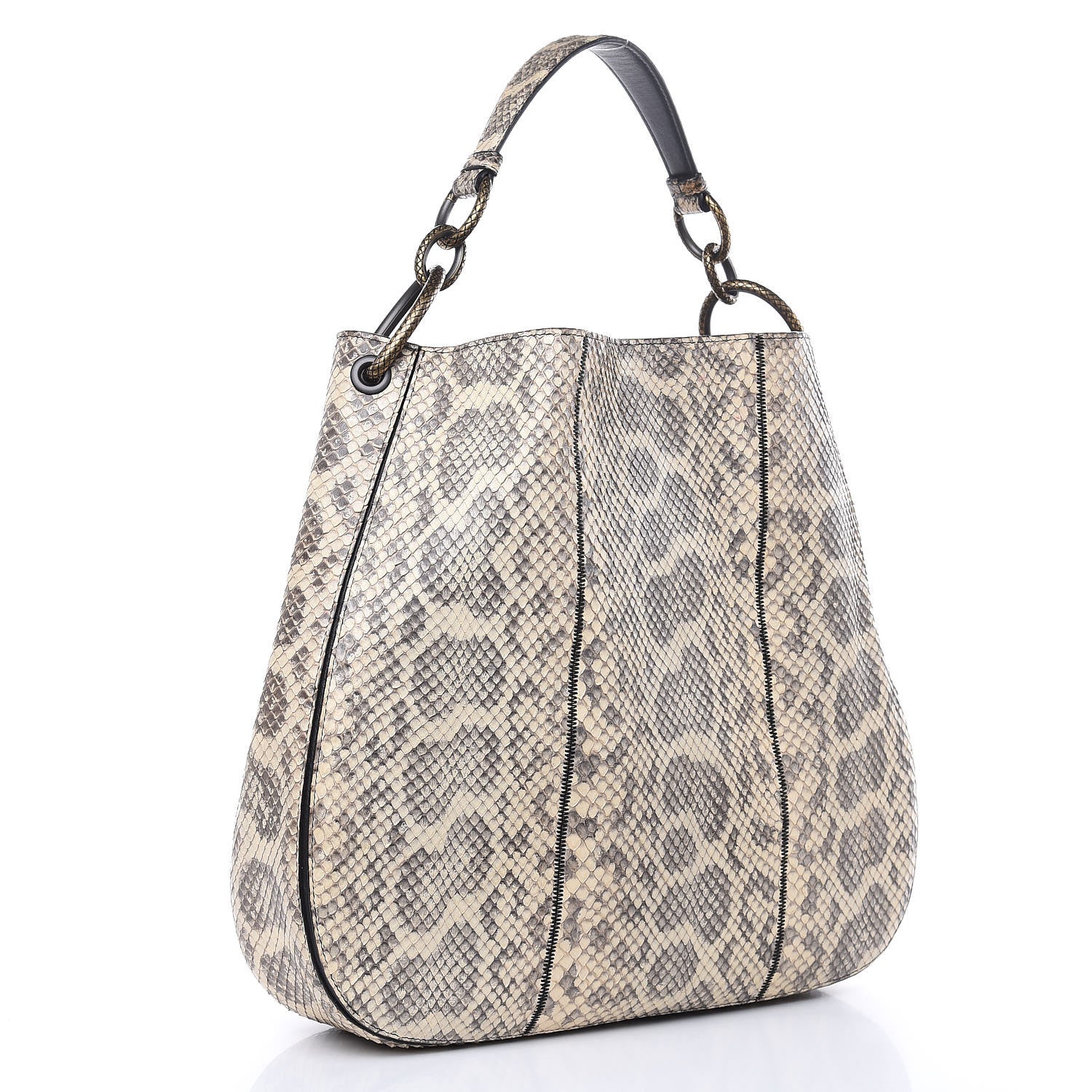 Bottega Veneta Anaconda Medium Loop Hobo White Black 3 of 12