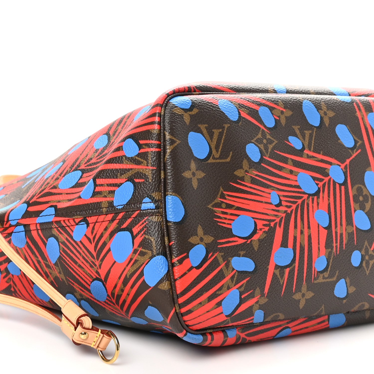 Louis Vuitton Monogram Jungle Dots Neo Neverfull MM Coquelicot Denim 9 of 10