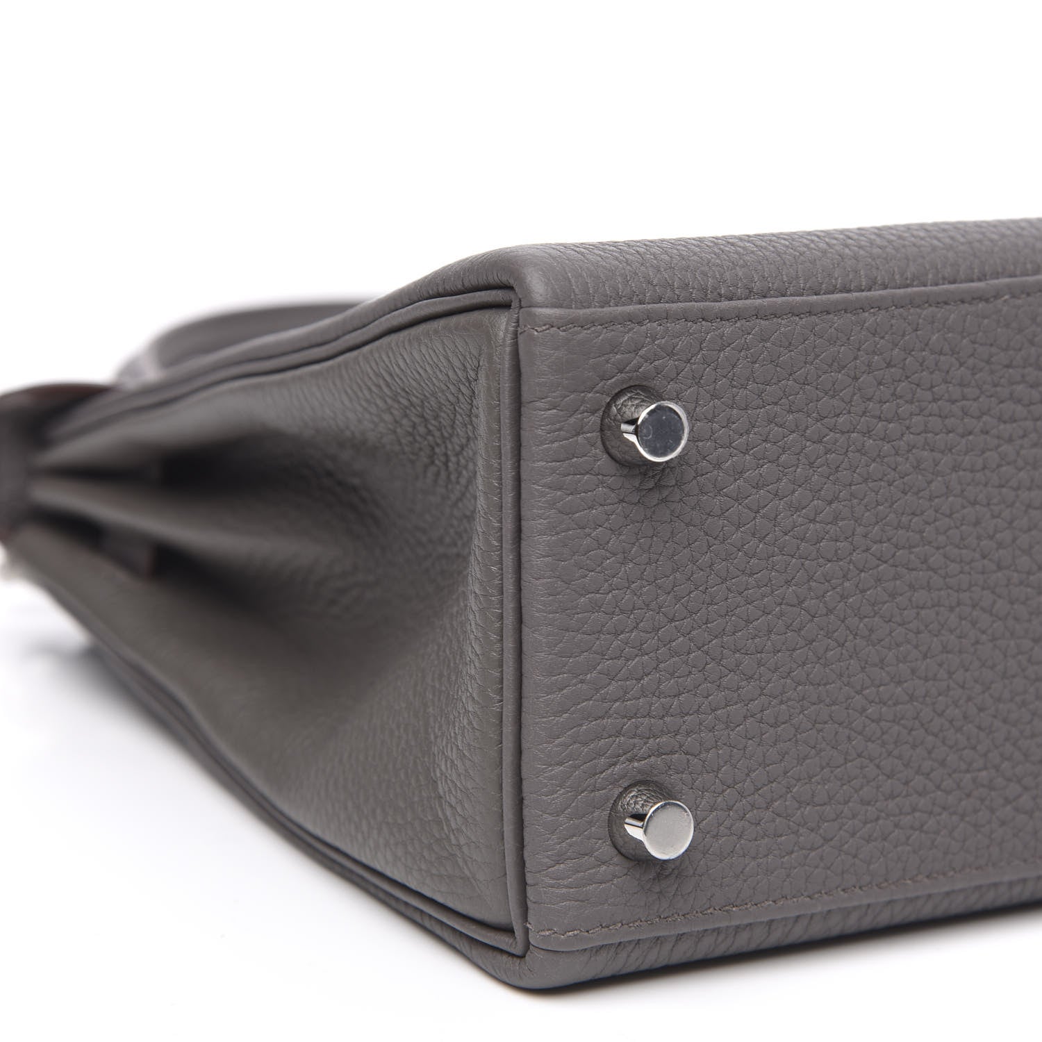 Hermes Togo Horseshoe Kelly Retourne 25 Etain Plomb 8 of 10