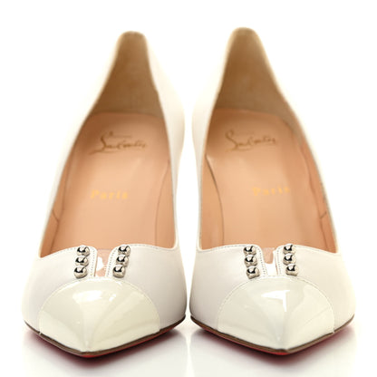 Christian Louboutin Nappa Patent Studded Predupump 85 Pumps 39.5 White 2 of 12