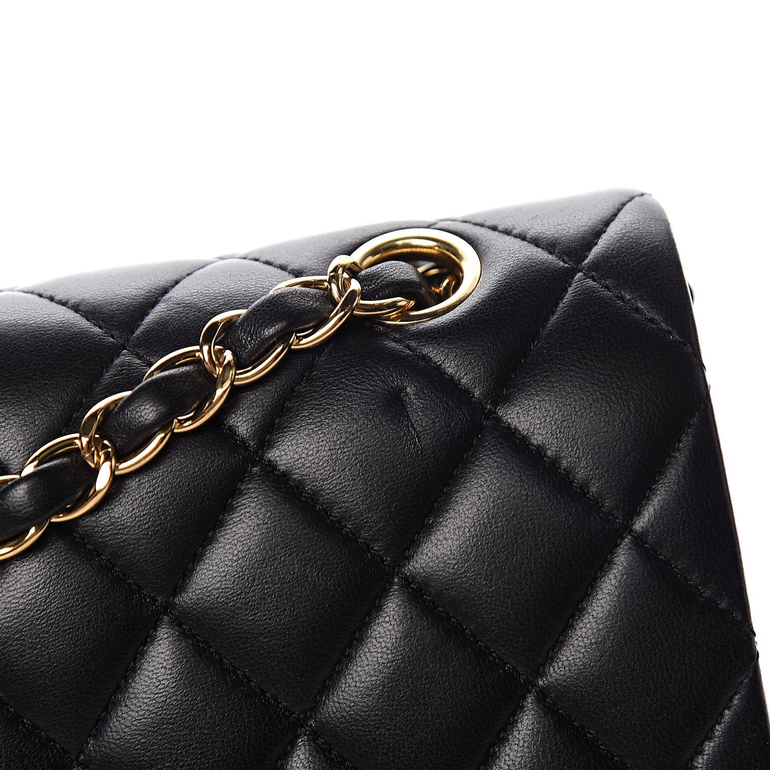 Chanel Lambskin Quilted Medium Double Flap Black 8 of 12