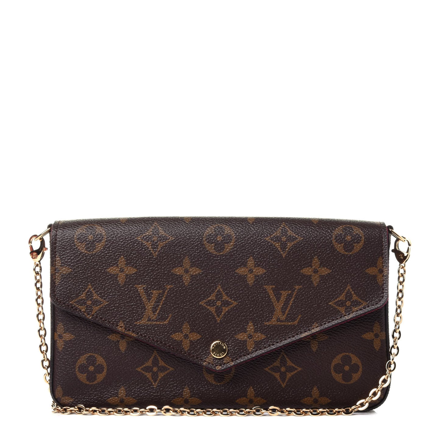 Monogram Pochette Felicie Chain Wallet Fuchsia