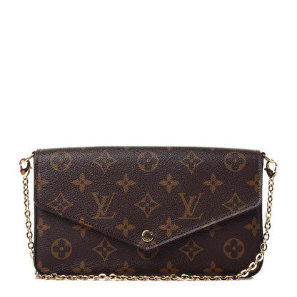 Louis Vuitton Monogram Pochette Felicie Chain Wallet Fuchsia 1 of 16