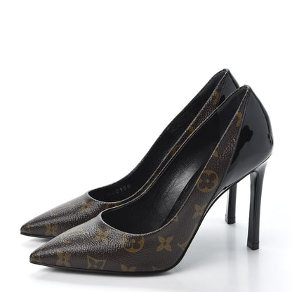 Louis Vuitton Monogram Cherie Pumps 37.5 Black 2 of 10