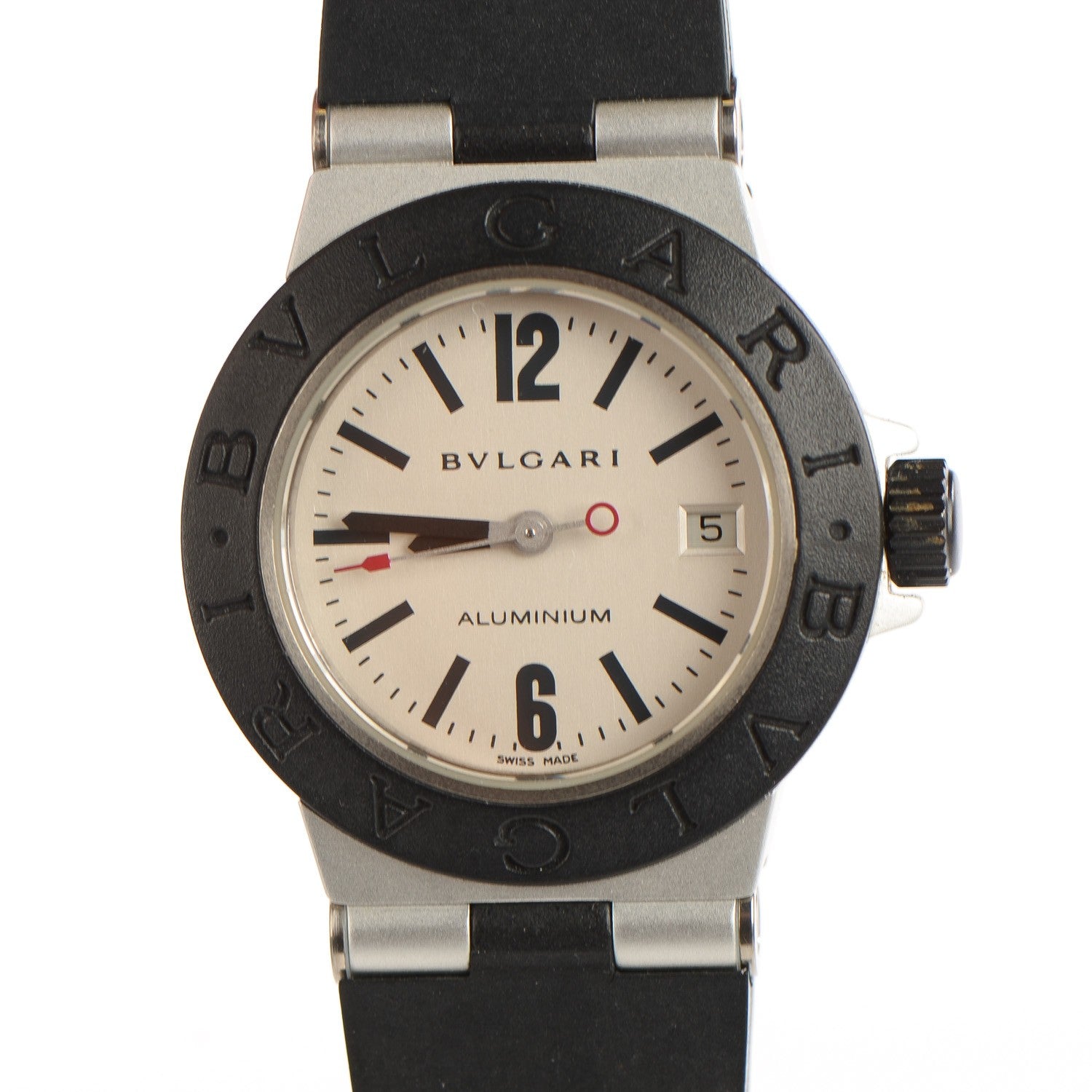 Bulgari Aluminum Rubber 29mm Diagono Quartz Watch 1 of 7