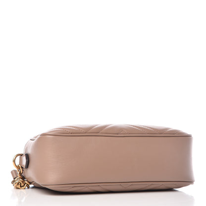 Gucci Calfskin Matelasse Small GG Marmont Chain Shoulder Bag Taupe 4 of 11