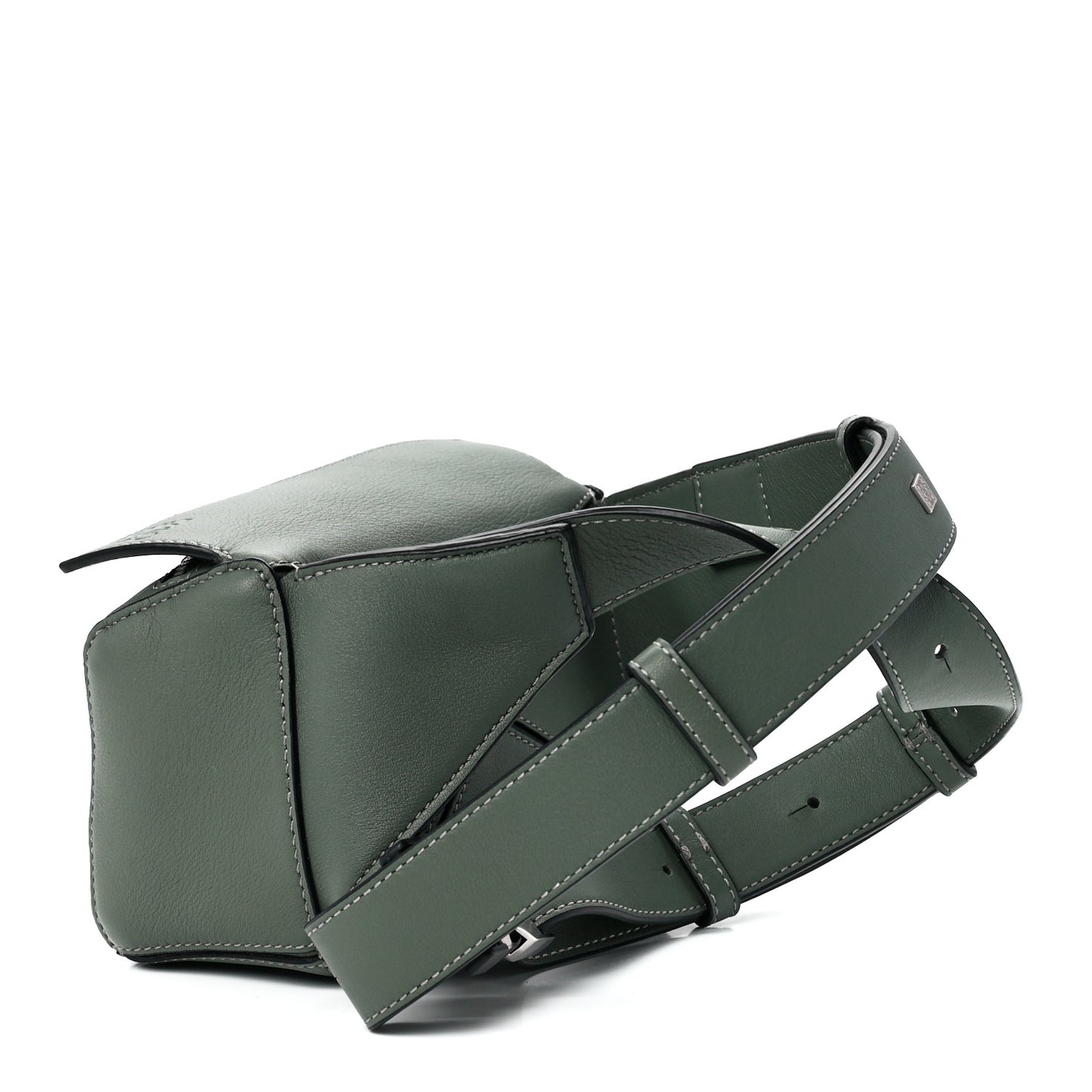 Calfskin Mini Puzzle Bumbag Dark Sage