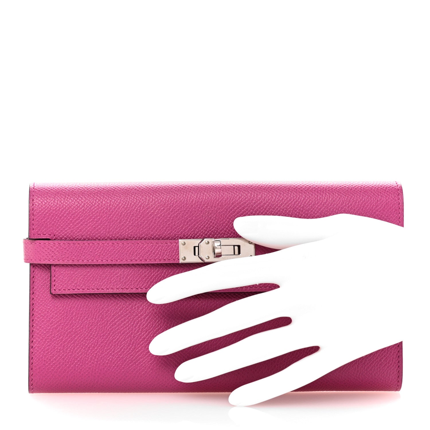 Hermes Epsom Kelly Longue Wallet Rose Pourpre 2 of 9