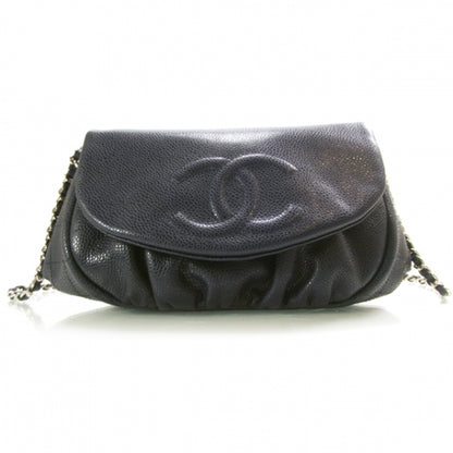 Chanel Caviar Half Moon Wallet On Chain Navy 1 of 11