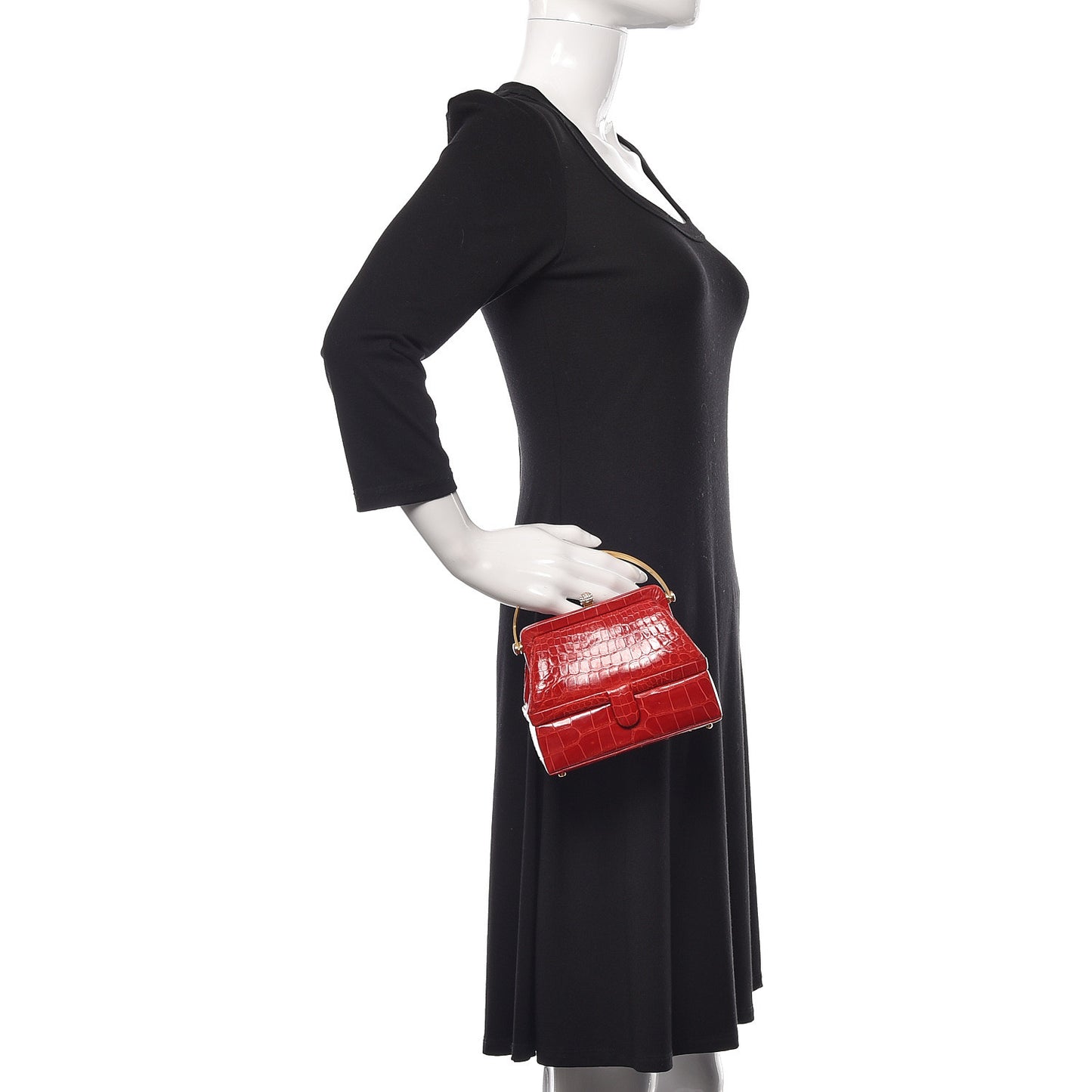 Crocodile Crystal Evening Bag Red