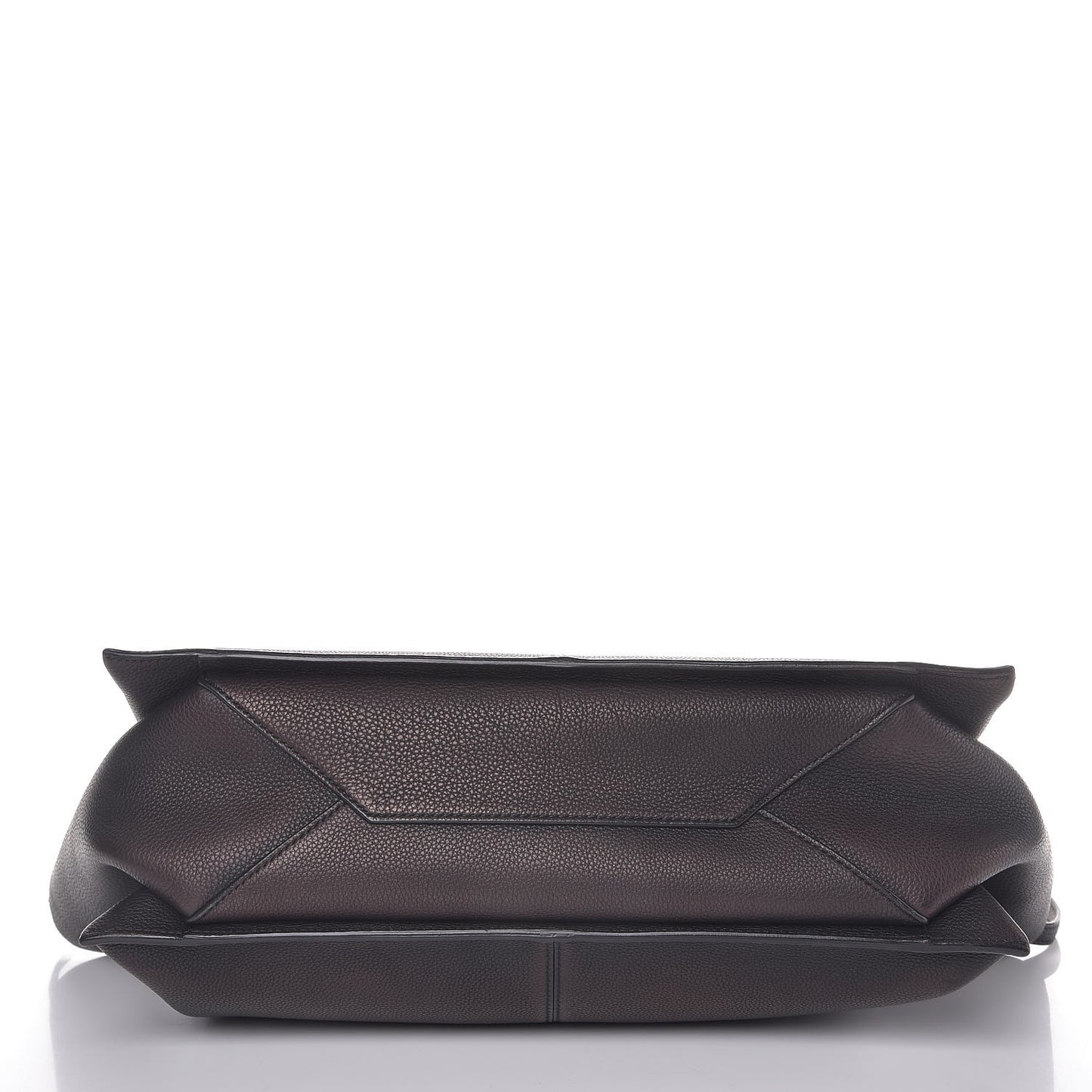 Baby Grained Calfskin Medium Tri-Fold Bag Black
