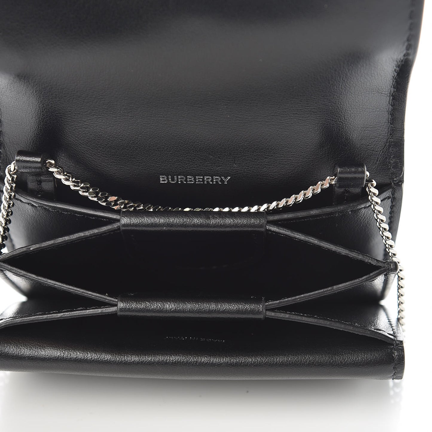 Calfskin Studded Jessie Chain Card Case Black