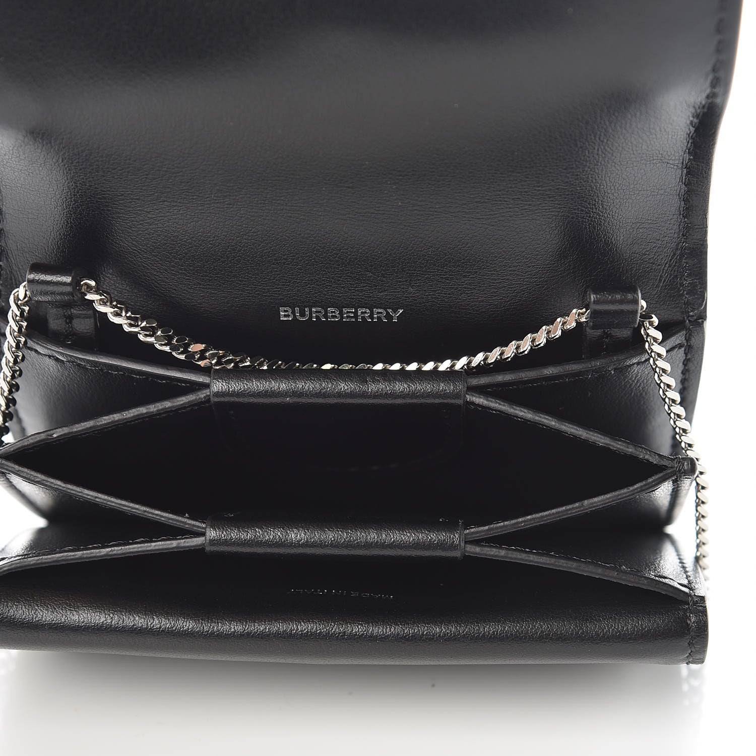 Burberry Calfskin Studded Jessie Chain Card Case Black 6 of 10