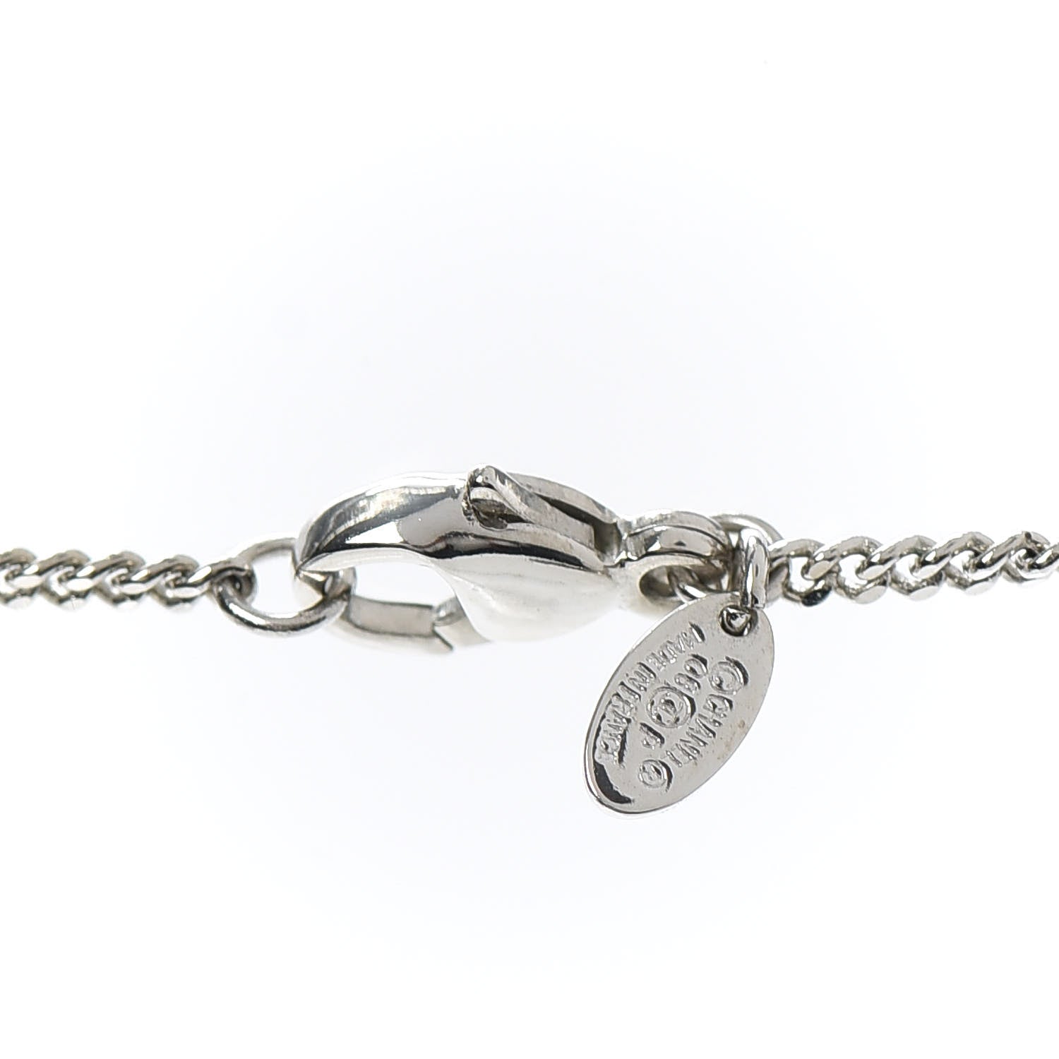 Chanel Enamel CC Camellia Necklace Silver Black 4 of 4