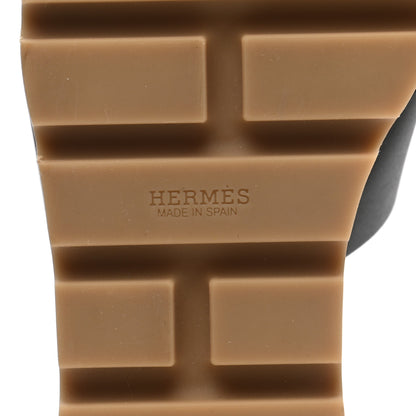 Hermes Calfskin Cork Eze 30 Sandals 40 Black 6 of 9