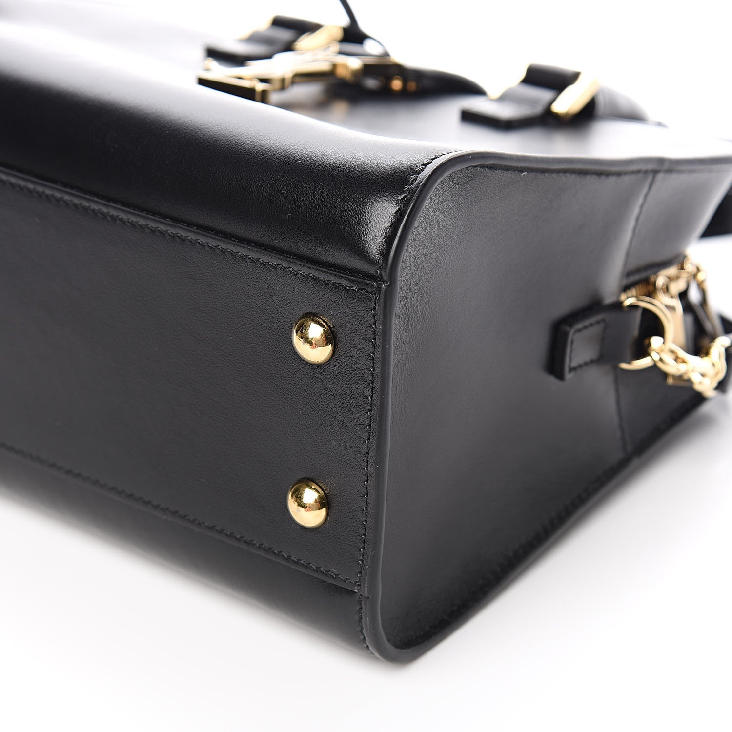 Saint Laurent Calfskin Monogram Baby Cabas Black 9 of 10