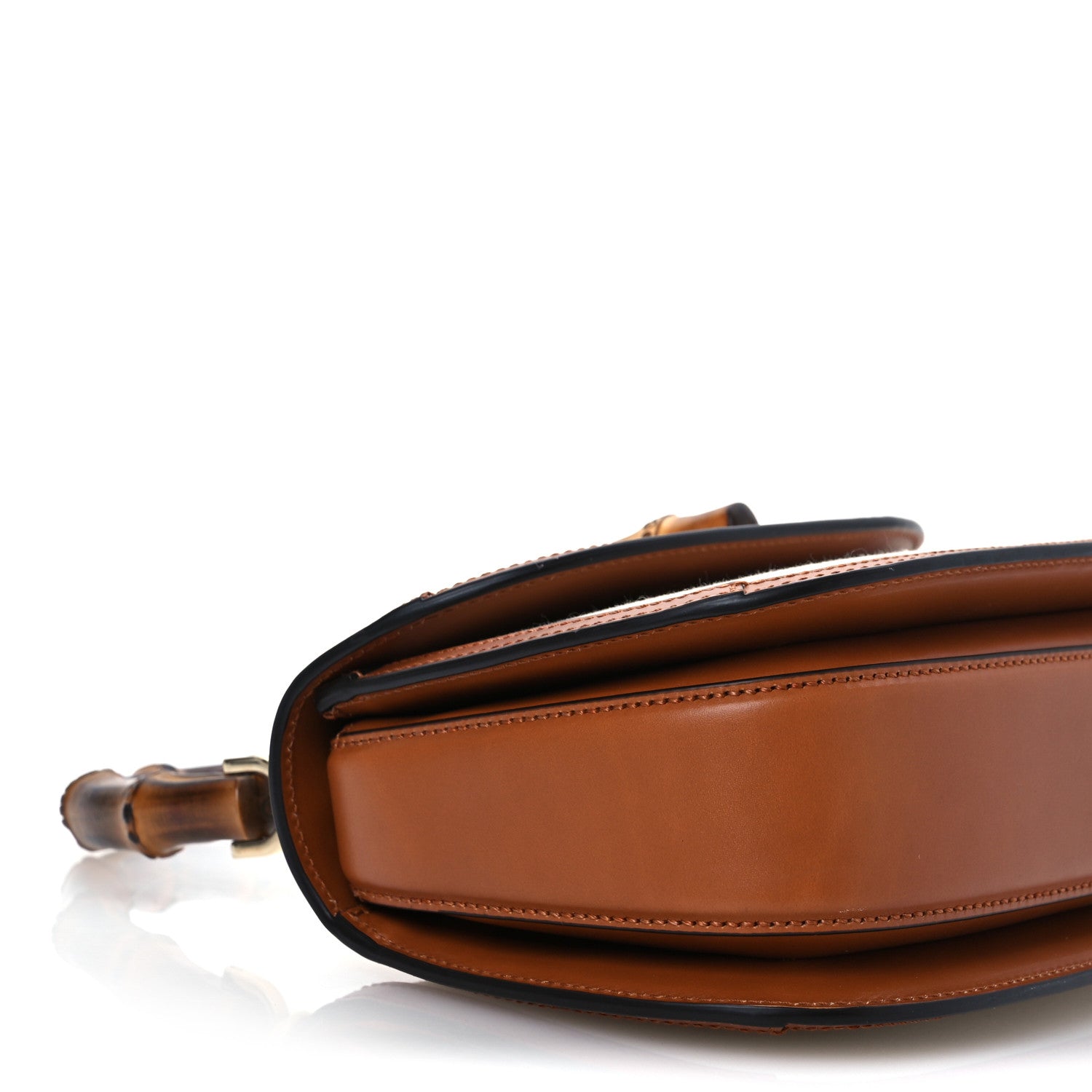 Gucci Canvas Calfskin Web Small Bamboo 1947 Top Handle Bag Greggio Harness Brown 12 of 14
