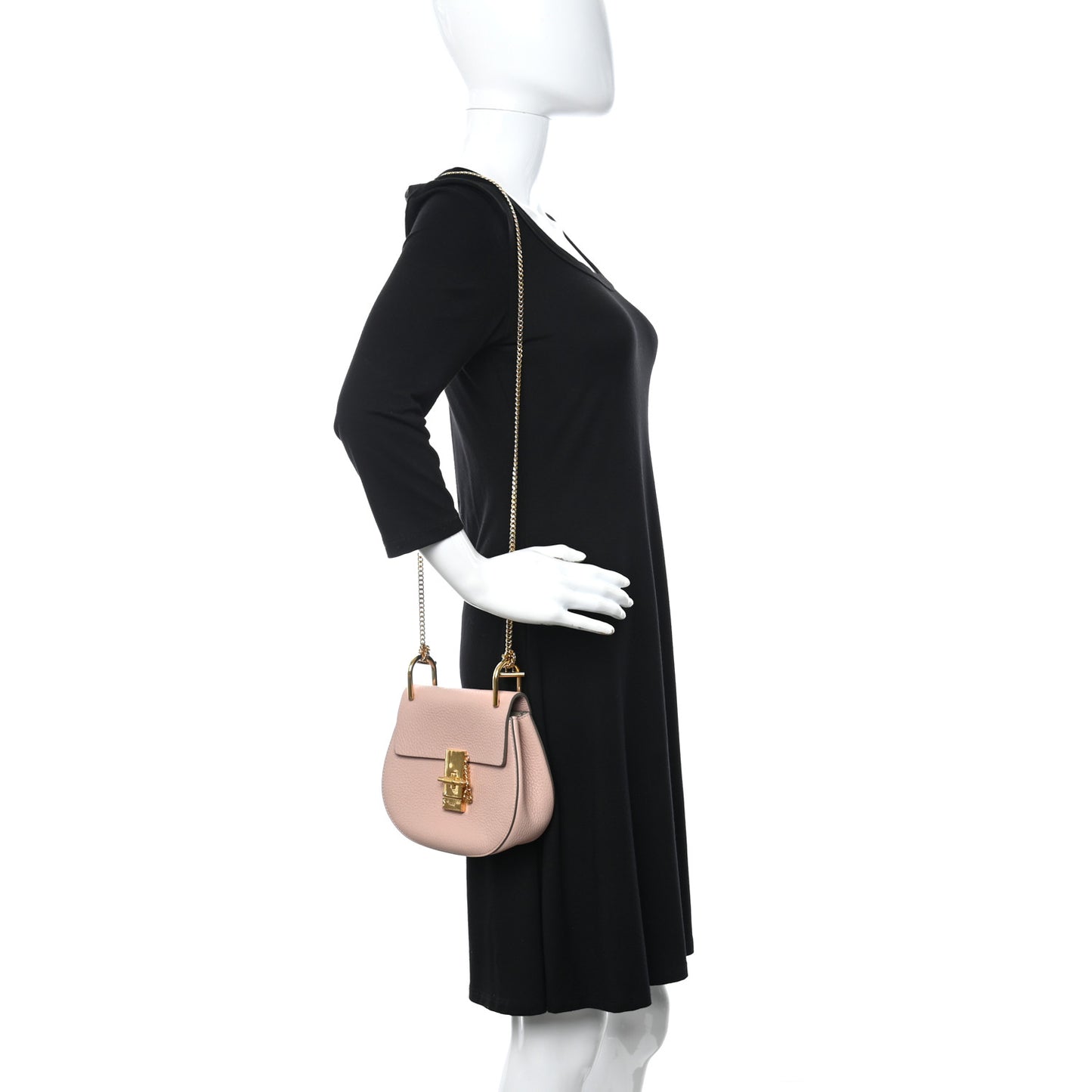 Grained Lambskin Mini Drew Shoulder Bag Misty Rose