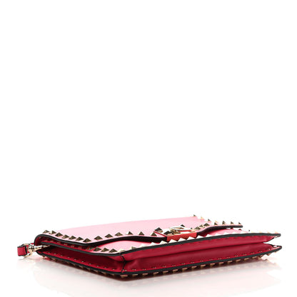 Valentino Garavani Vitello Rockstud Flip Lock Wristlet Clutch Deep Fuxia 4 of 9