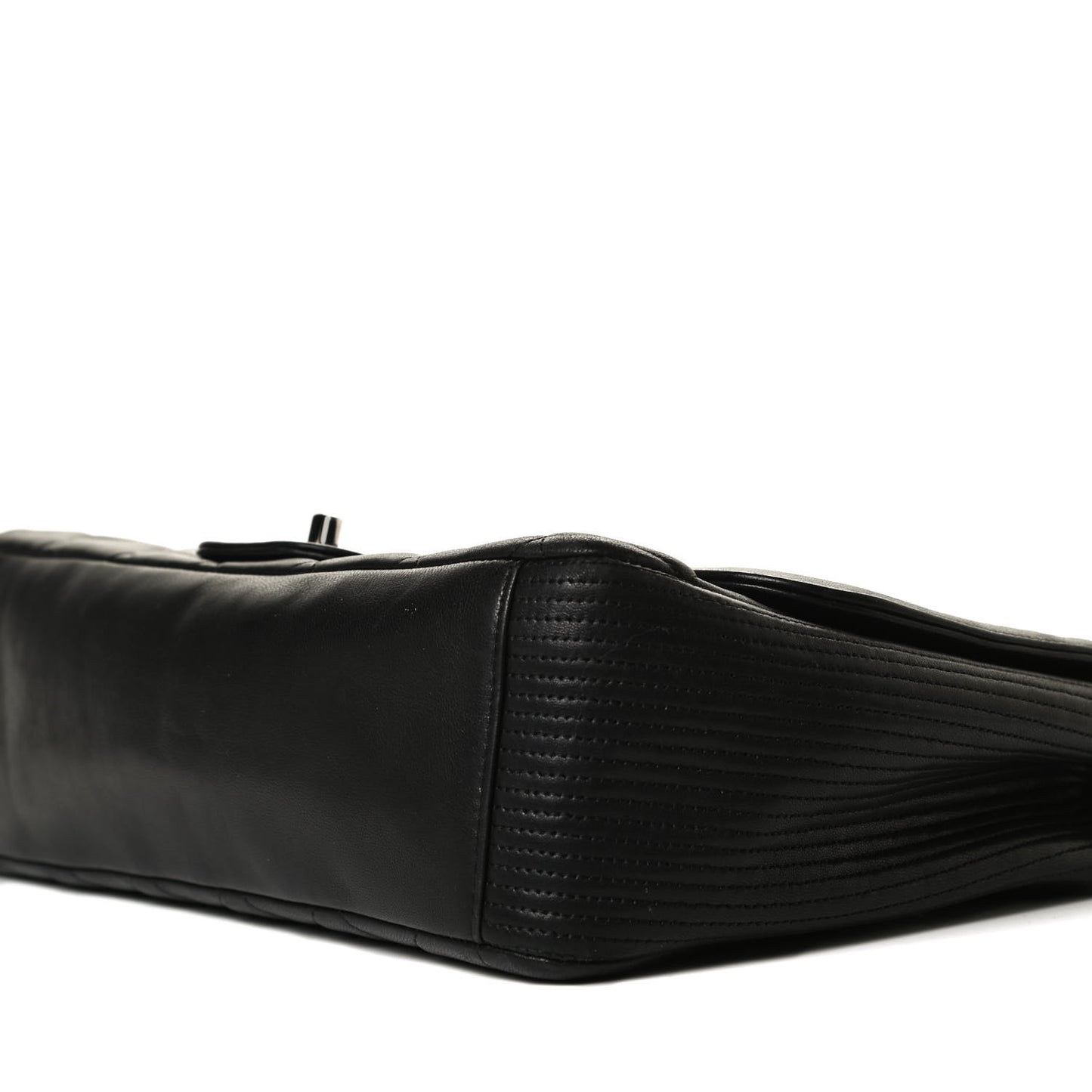 Lambskin Quilted Large Coco Rider Flap Black
