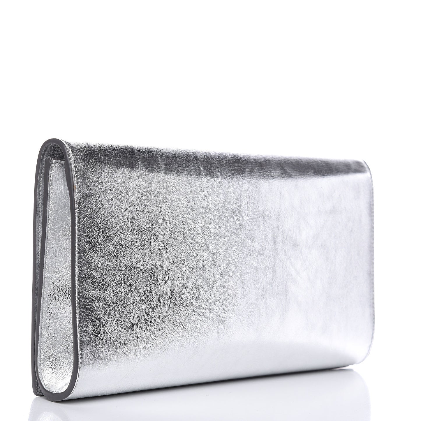Metallic Calfskin Monogram Large Belle De Jour Clutch Silver