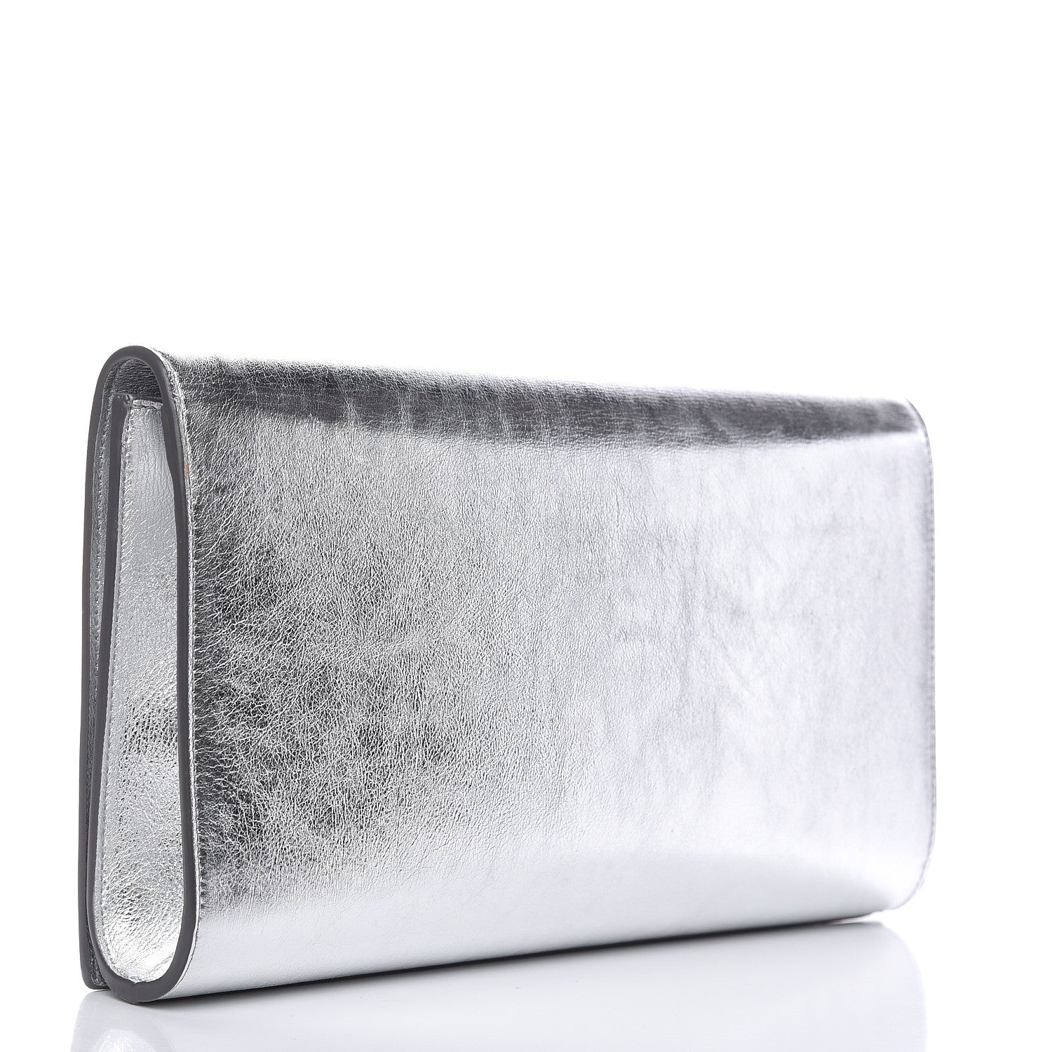 Saint Laurent Metallic Calfskin Monogram Large Belle De Jour Clutch Silver 3 of 7